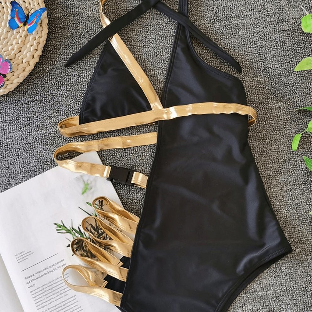 New Beautiful Black Gold Monokini. - Picture 14 of 14